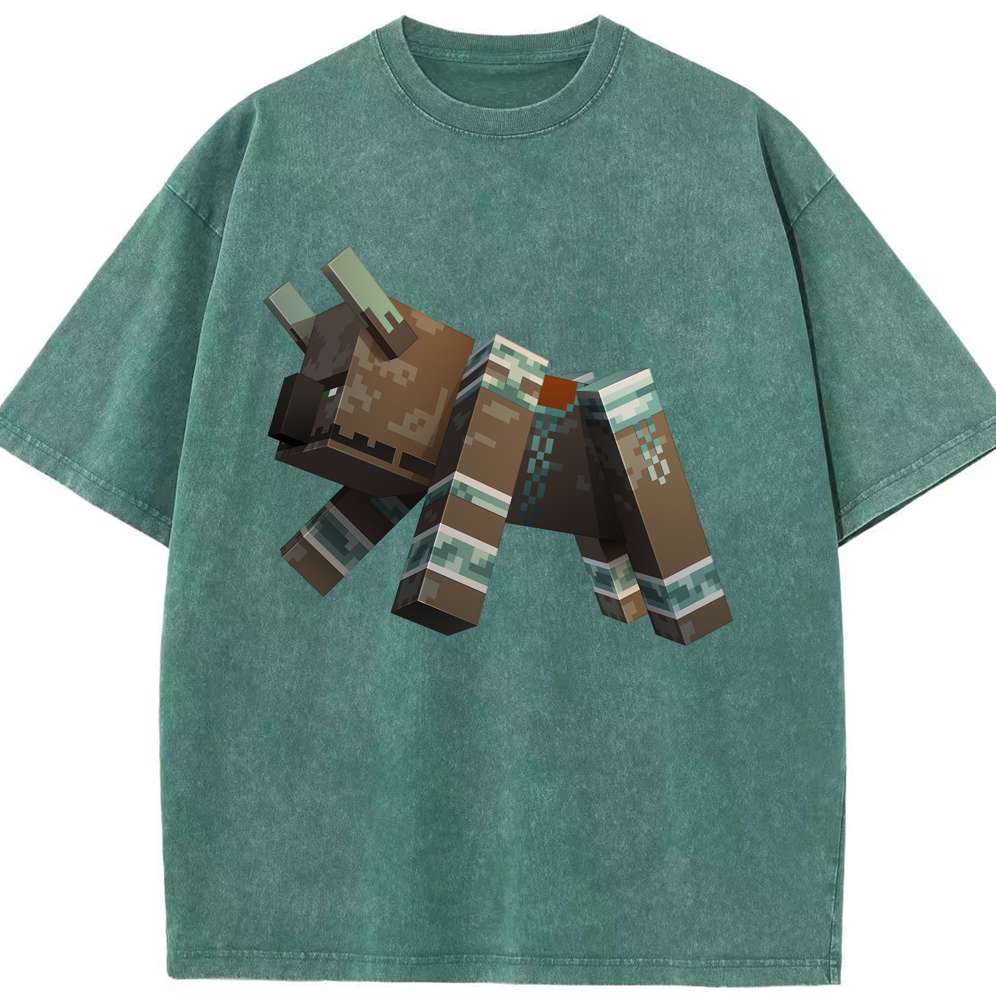 （画像用） マインクラフト ブロックの世界 Minecraft MC Block world 綿100% ヴィンテージ風 半袖Tシャツ（フロントプリント）